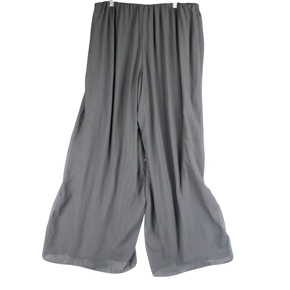 Alex Evenings Womens 2X‎ Wide Leg Palazzo Pants Elastic Waist Gray Polyester - Picture 2 of 5